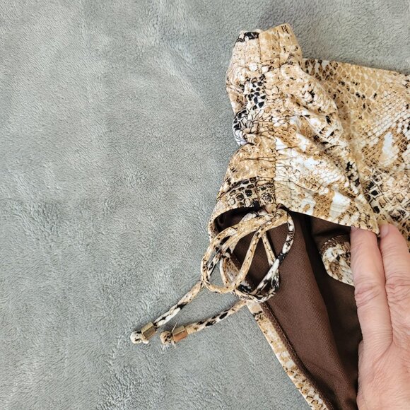 Time Tru Women Bikini Bottom 2X 20W 22W Plus New Tan Brown Animal Print ANI16XE - Picture 3 of 6